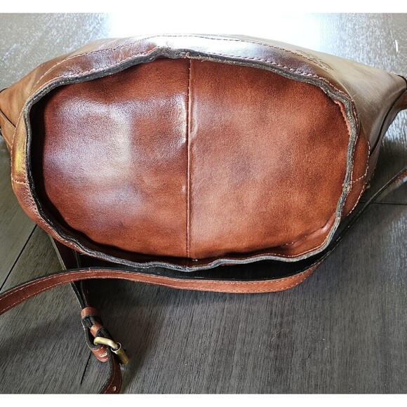 Patricia Nash Emiliano Woven Rust Brown Leather Tote Purse Crossbody Strap - Picture 8 of 14